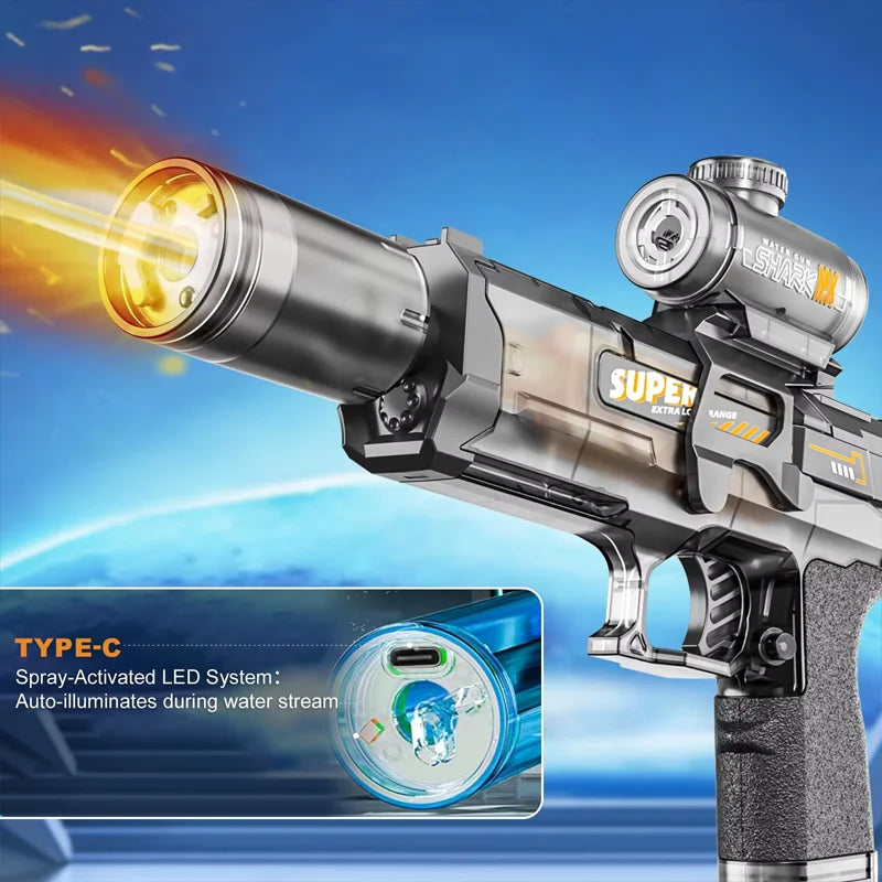 RapidSplash™ Electric Burst Water Gun — Continuous Firing • Rechargeable • 360° Summer Blaster