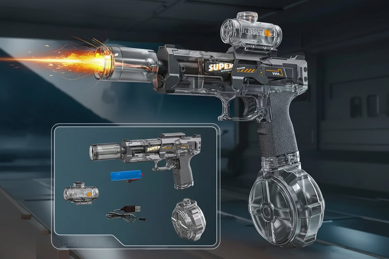 RapidSplash™ Electric Burst Water Gun — Continuous Firing • Rechargeable • 360° Summer Blaster